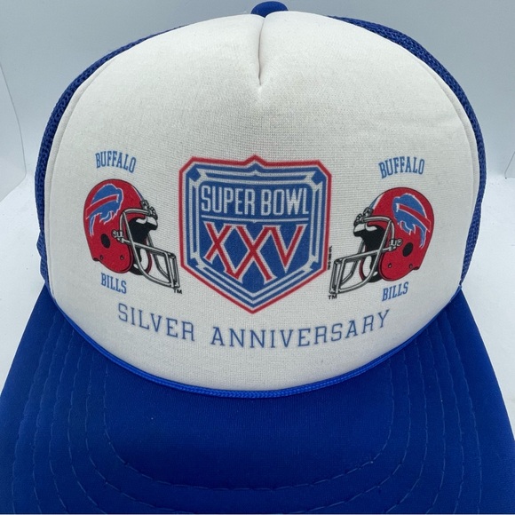 1991 Buffalo Bills Super Bowl XXV Mesh Trucker Snapback Hat. - Picture 3 of 9